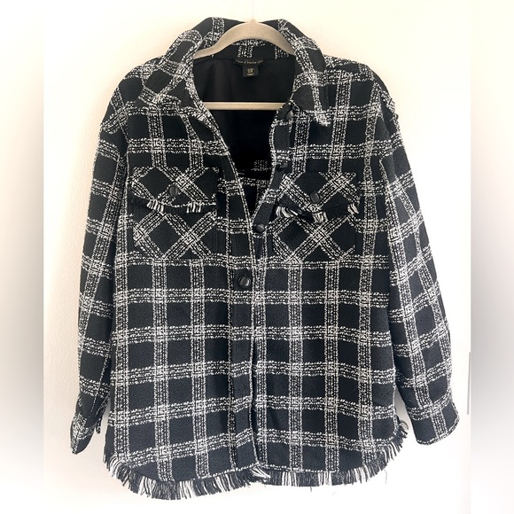 2 PIECE SET! House of Harlow 1960 Women’s Tweed Crop Top Shacket Set size Medium - Picture 1 of 8